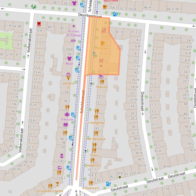 Kaart van postcodegebied 1078GG.