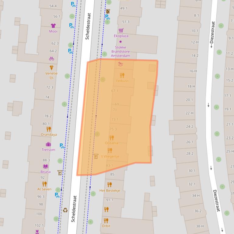 Kaart van postcodegebied 1078GH.