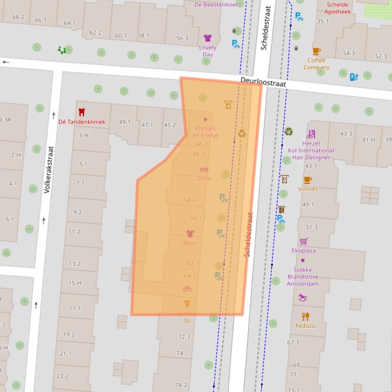 Kaart van postcodegebied 1078GM.