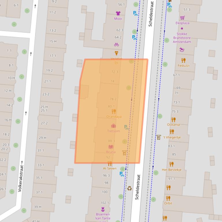 Kaart van postcodegebied 1078GN.