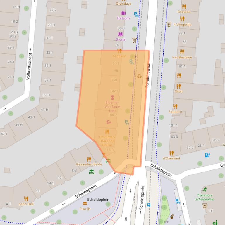 Kaart van postcodegebied 1078GP.