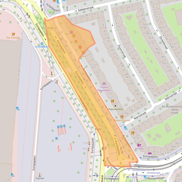 Kaart van postcodegebied 1078GS.