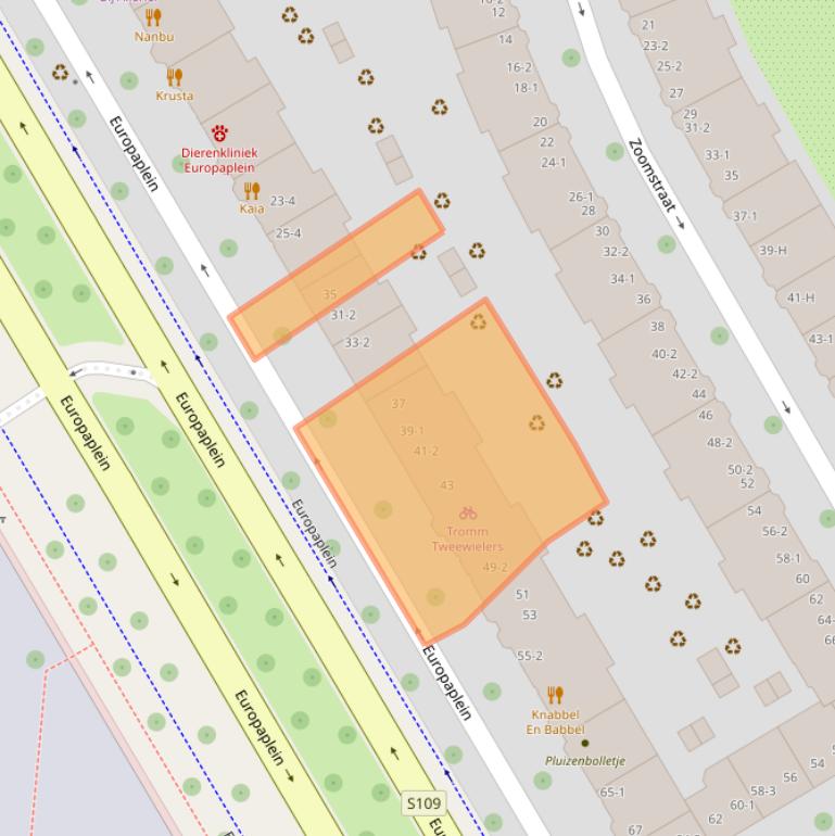 Kaart van postcodegebied 1078GV.