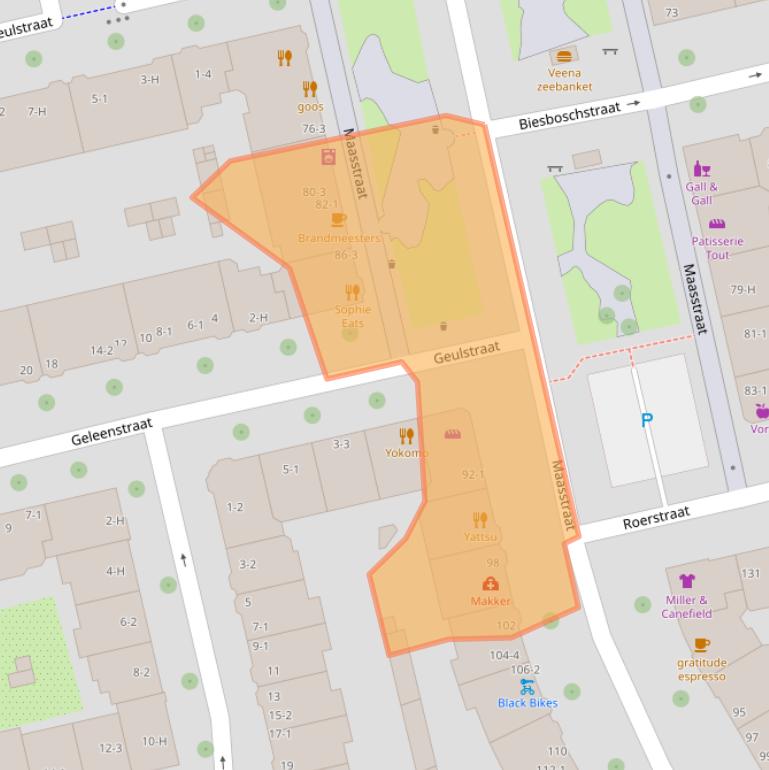 Kaart van postcodegebied 1078HM.