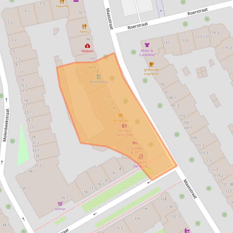 Kaart van postcodegebied 1078HN.