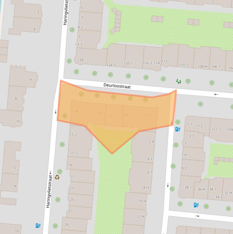 Kaart van postcodegebied 1078HX.