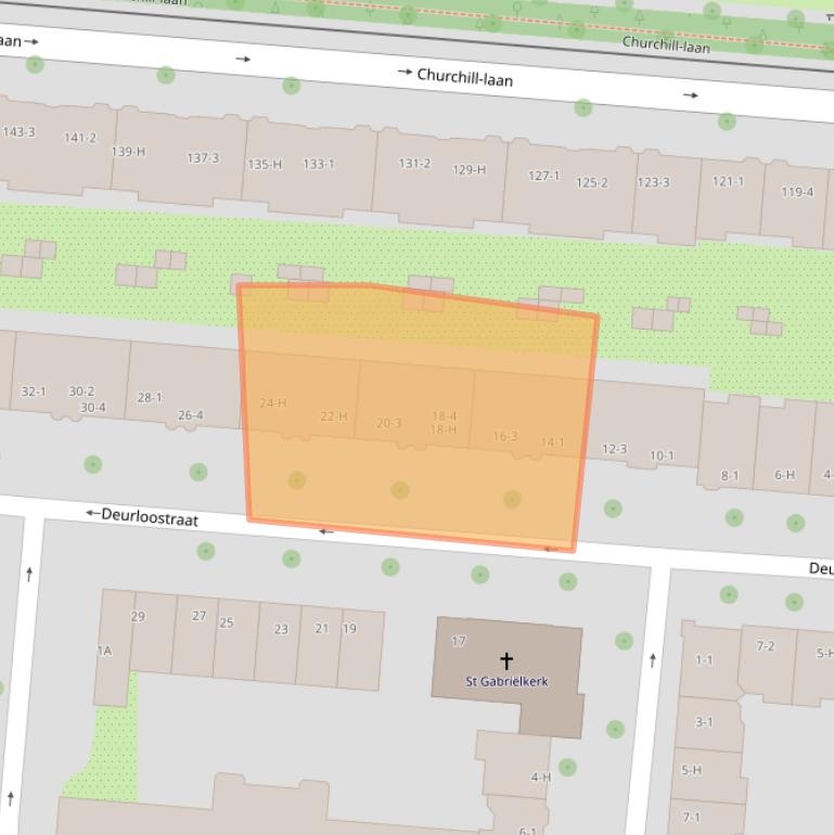 Kaart van postcodegebied 1078JA.