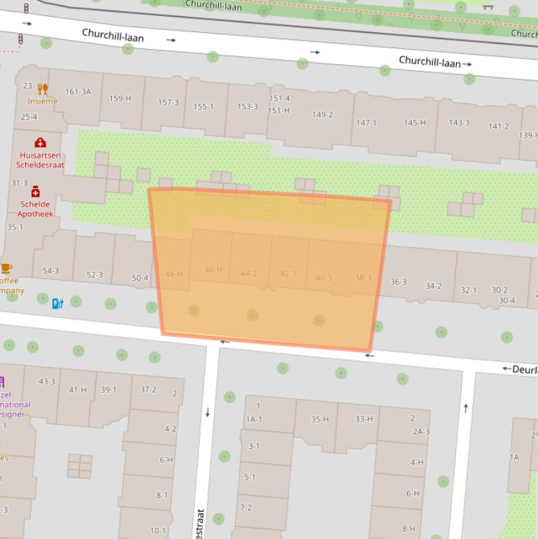 Kaart van postcodegebied 1078JC.