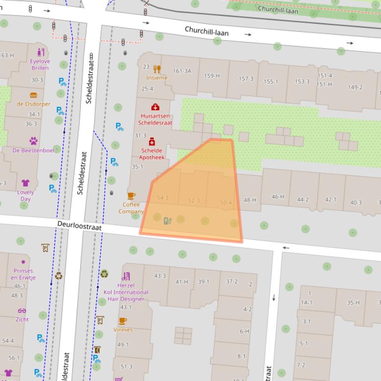 Kaart van postcodegebied 1078JD.