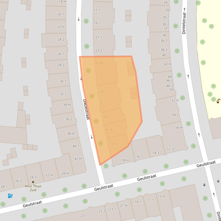 Kaart van postcodegebied 1078JN.