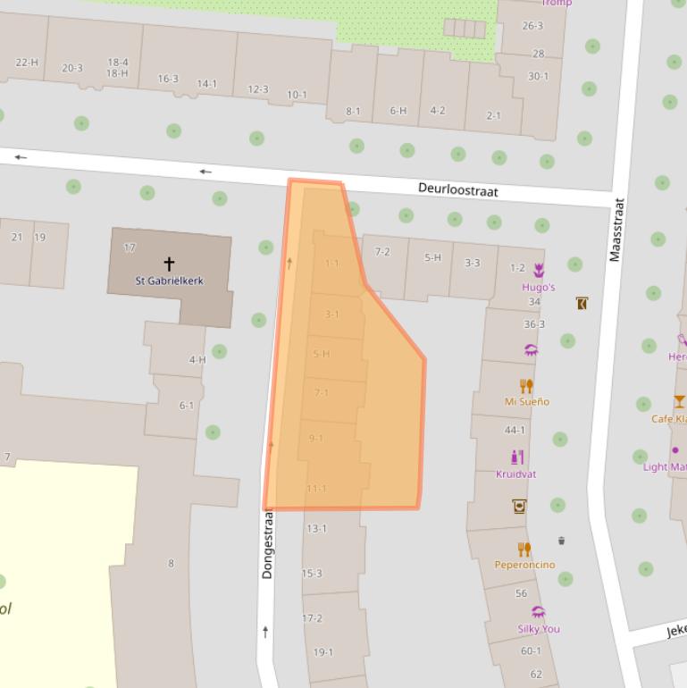 Kaart van postcodegebied 1078JT.