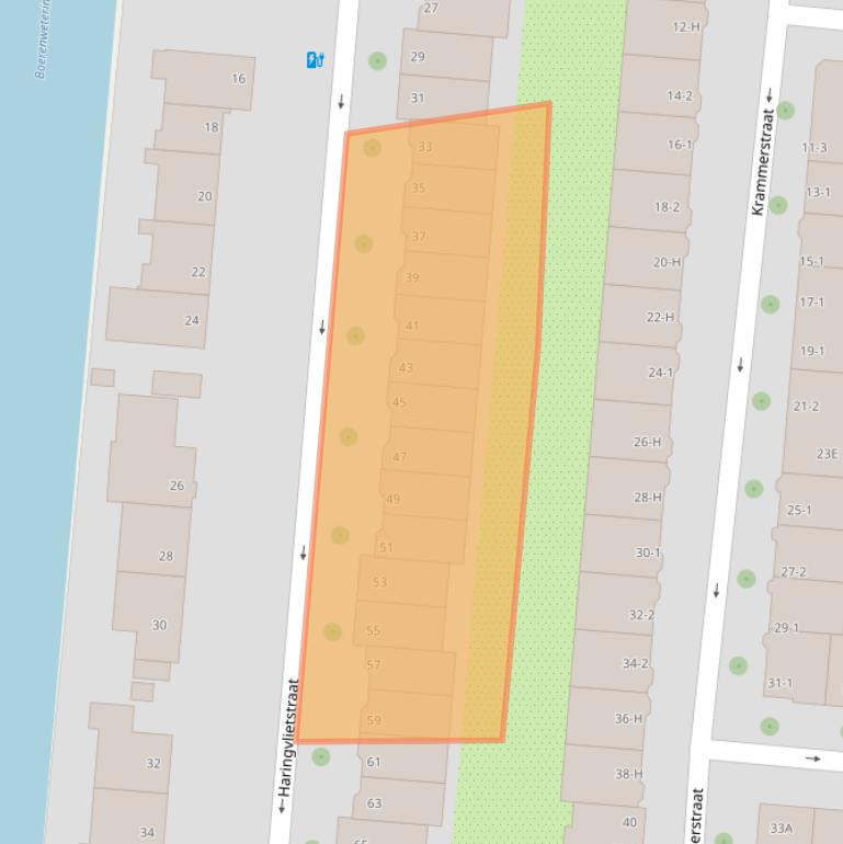 Kaart van postcodegebied 1078KA.