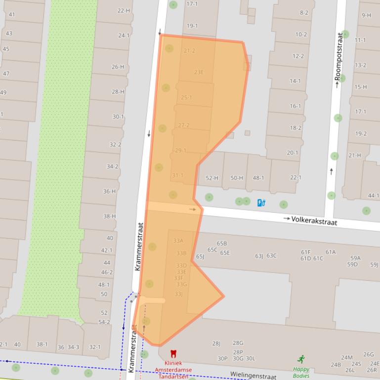 Kaart van postcodegebied 1078KG.