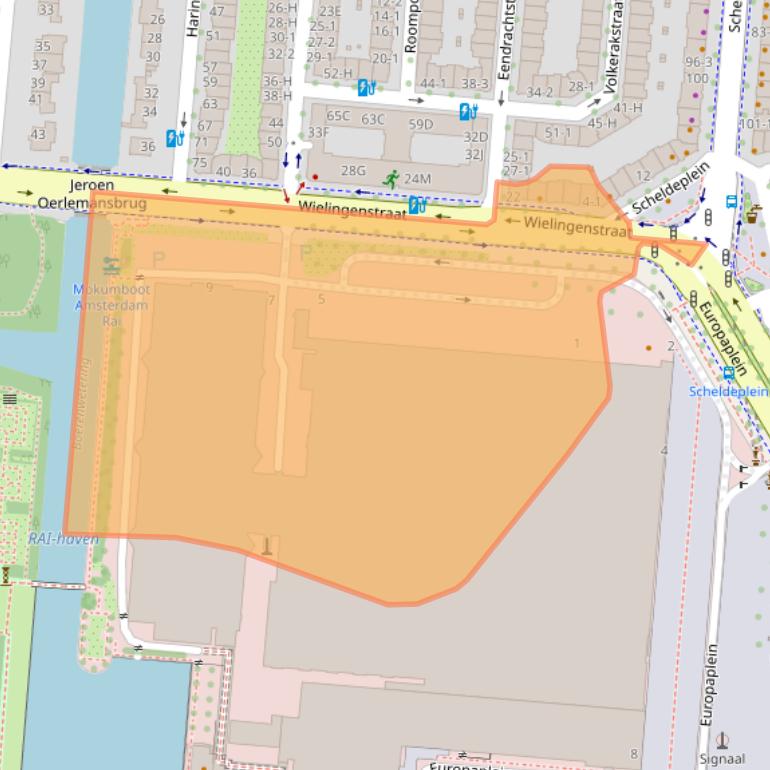 Kaart van postcodegebied 1078KK.