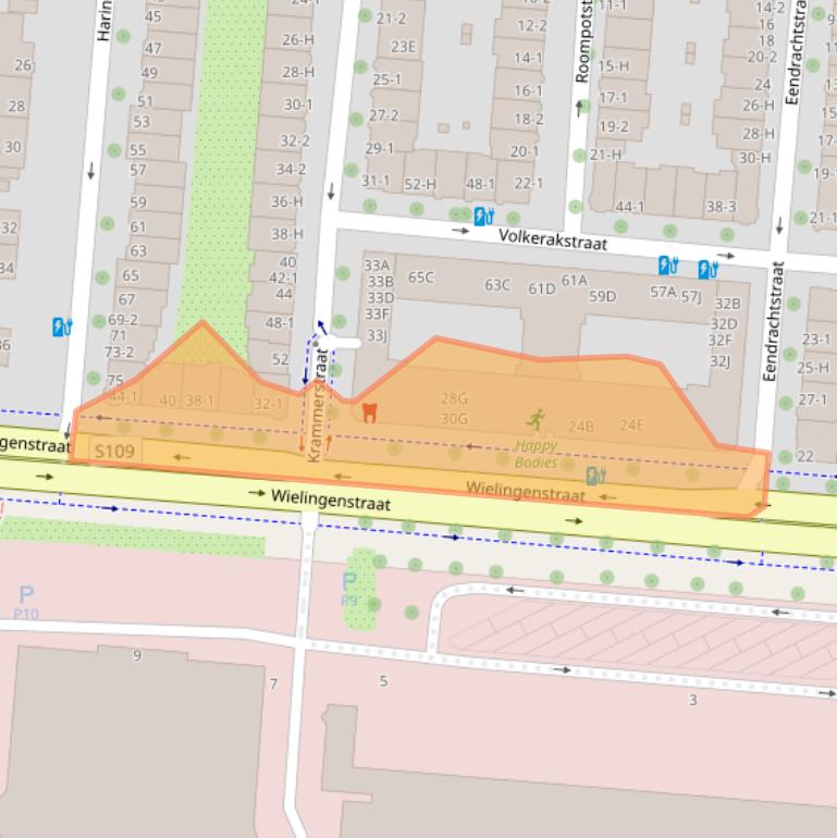 Kaart van postcodegebied 1078KL.