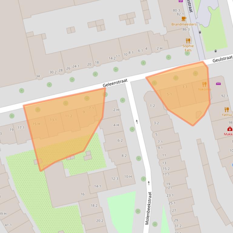 Kaart van postcodegebied 1078LB.