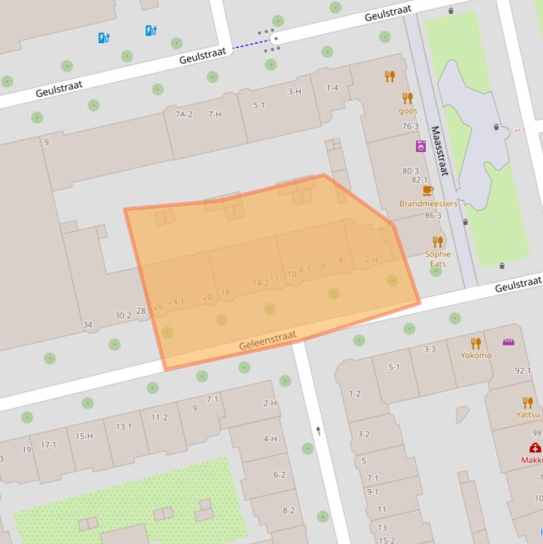 Kaart van postcodegebied 1078LE.