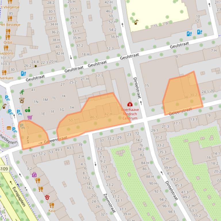Kaart van postcodegebied 1078LG.