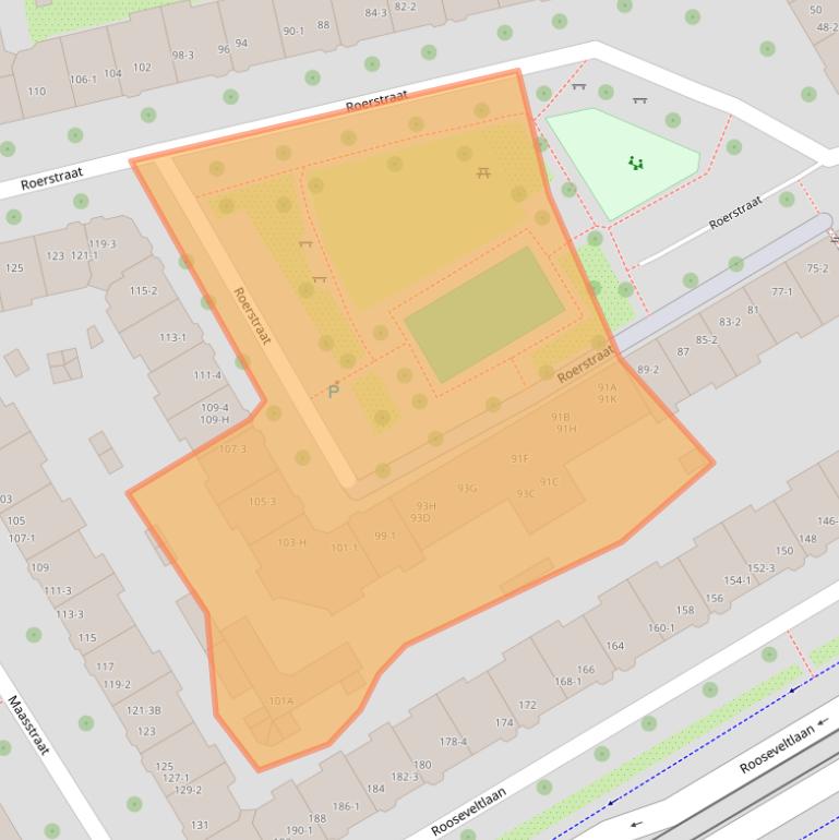 Kaart van postcodegebied 1078LL.