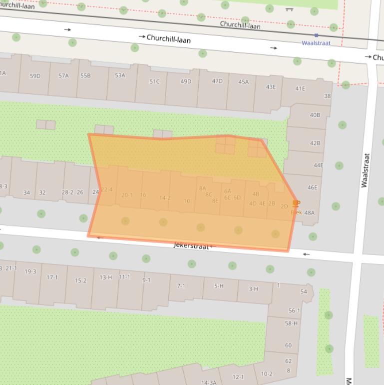 Kaart van postcodegebied 1078MC.