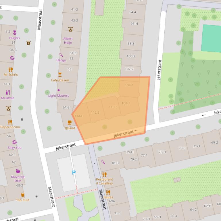 Kaart van postcodegebied 1078MJ.