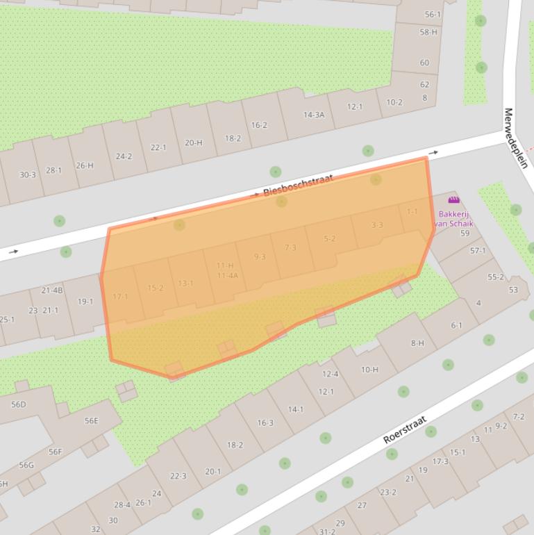 Kaart van postcodegebied 1078MK.