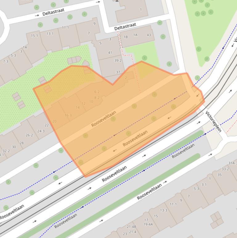 Kaart van postcodegebied 1078NH.