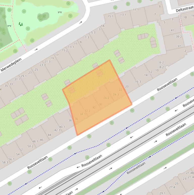 Kaart van postcodegebied 1078NJ.