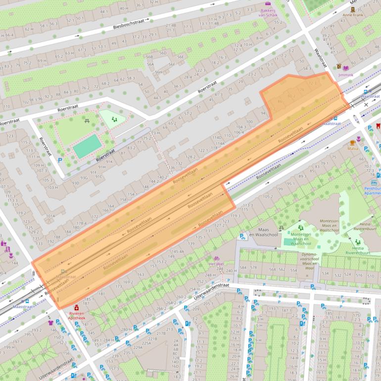 Kaart van postcodegebied 1078NM.