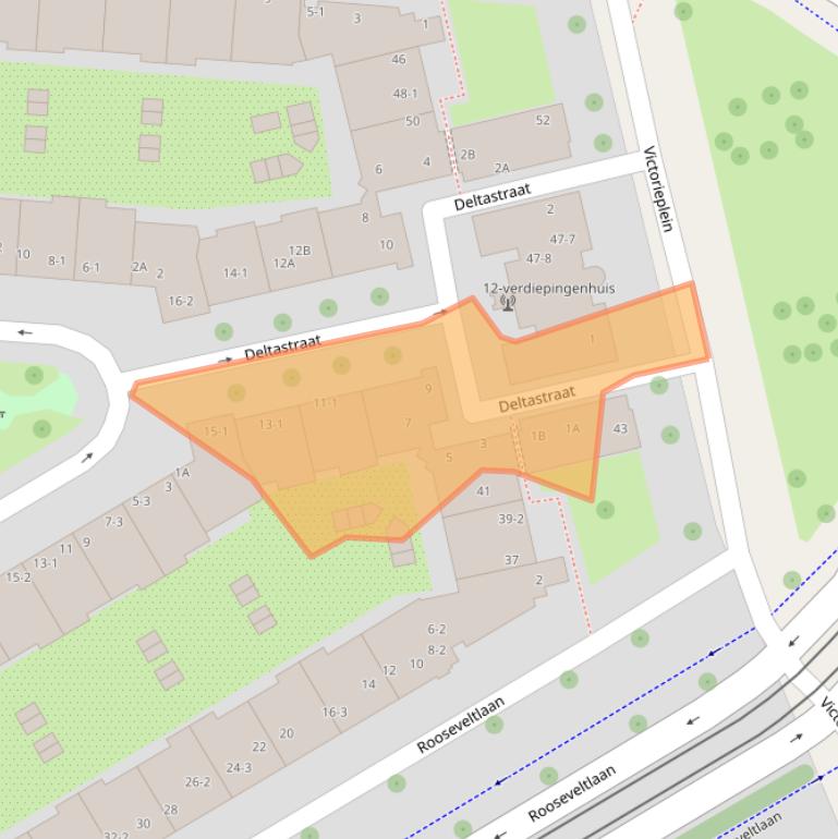 Kaart van postcodegebied 1078PB.