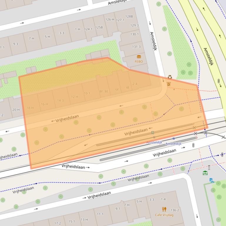 Kaart van postcodegebied 1078PJ.