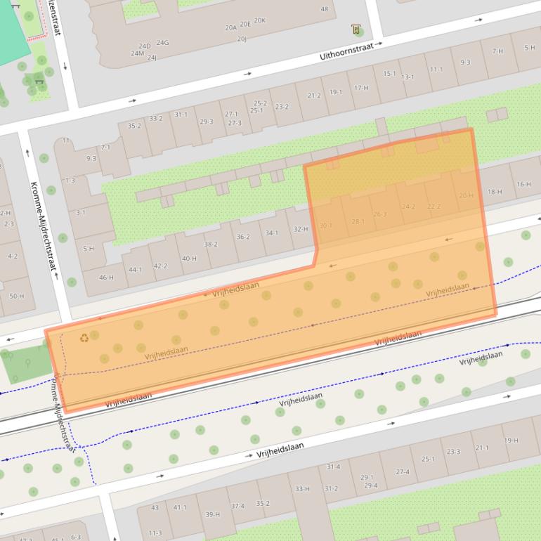 Kaart van postcodegebied 1078PK.