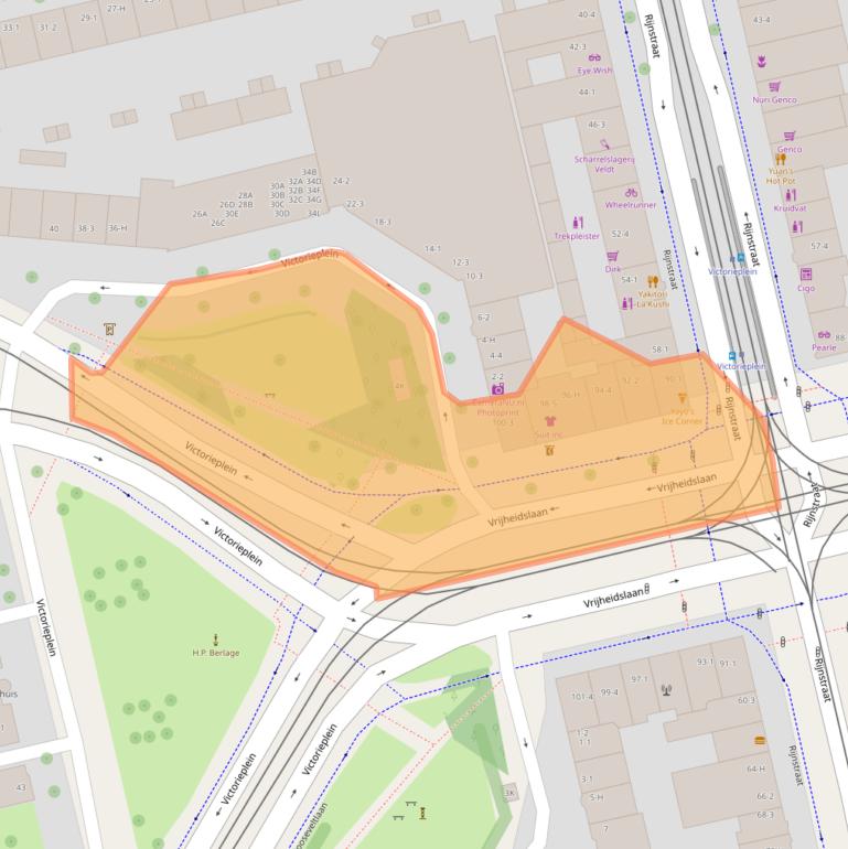 Kaart van postcodegebied 1078PS.