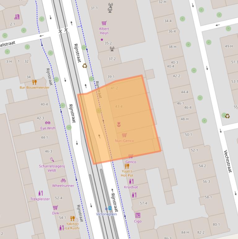 Kaart van postcodegebied 1078PX.