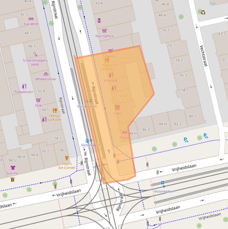 Kaart van postcodegebied 1078PZ.