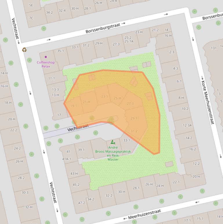 Kaart van postcodegebied 1078RG.