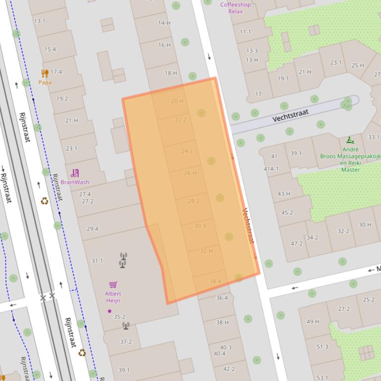 Kaart van postcodegebied 1078RL.