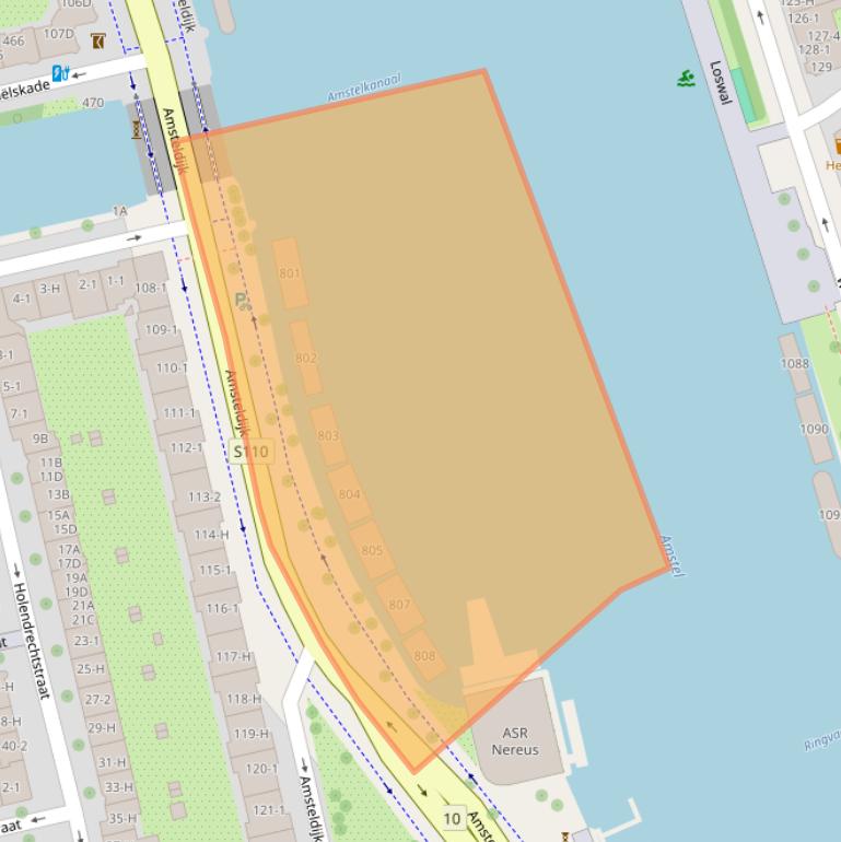 Kaart van postcodegebied 1078RW.