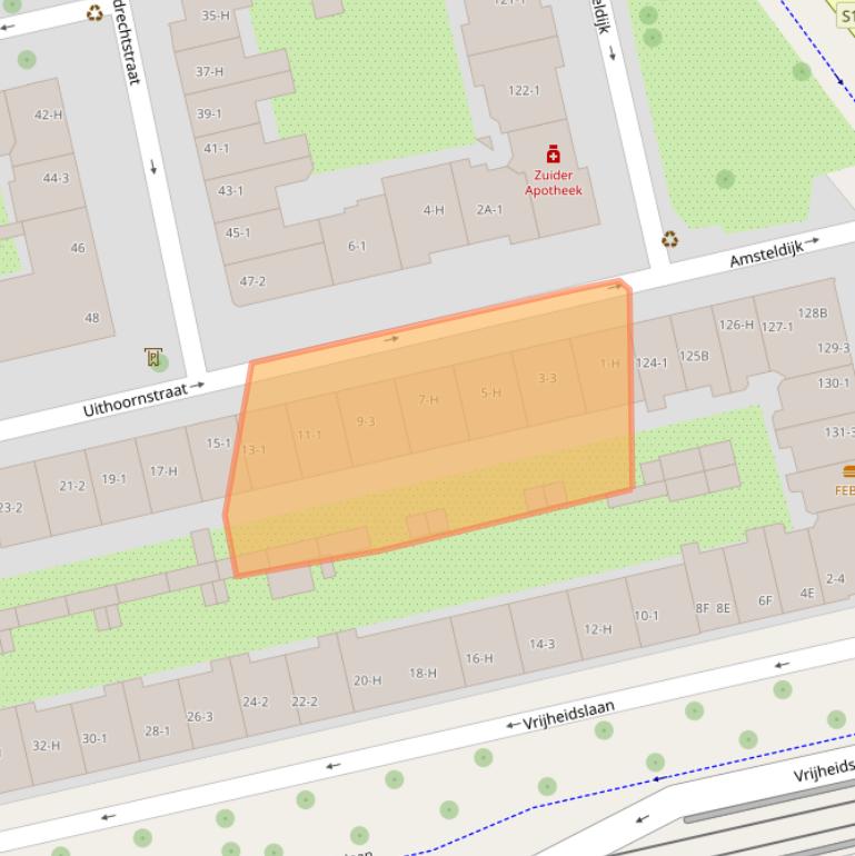 Kaart van postcodegebied 1078SR.