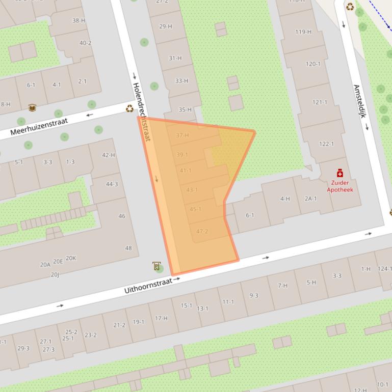 Kaart van postcodegebied 1078TR.