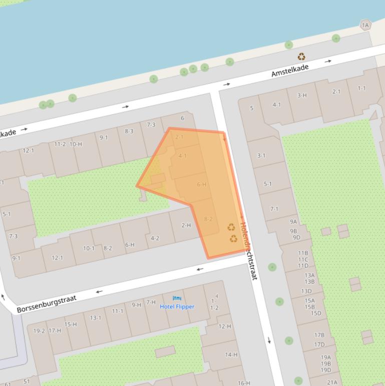 Kaart van postcodegebied 1078TS.