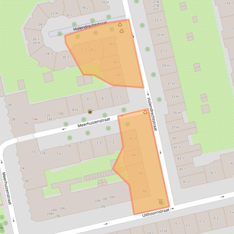 Kaart van postcodegebied 1078TV.
