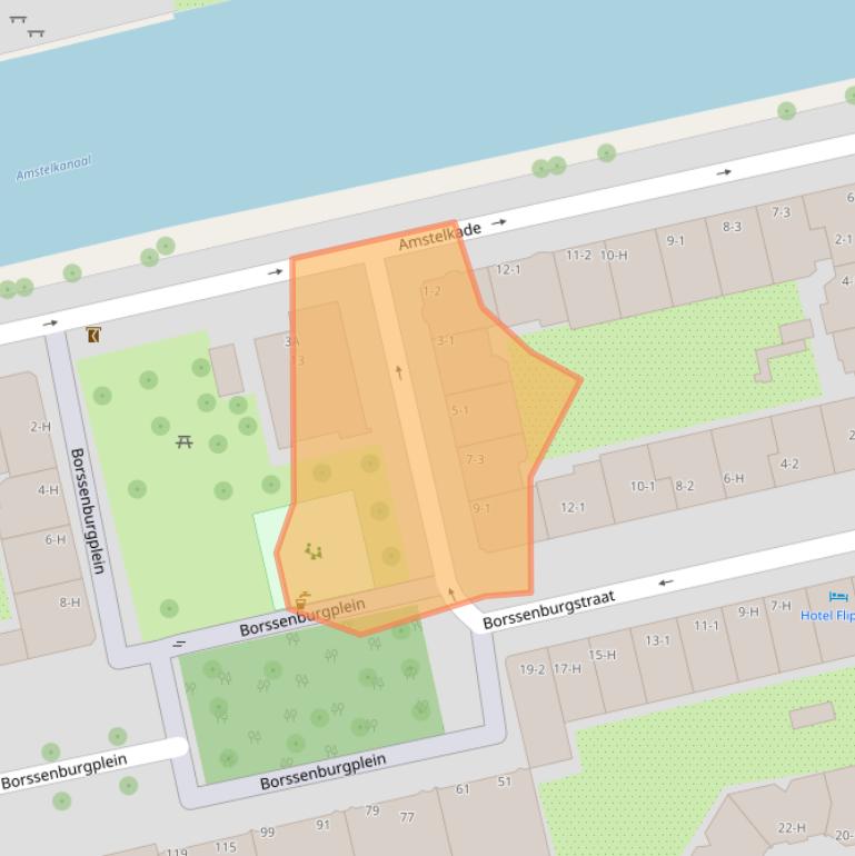 Kaart van postcodegebied 1078TW.