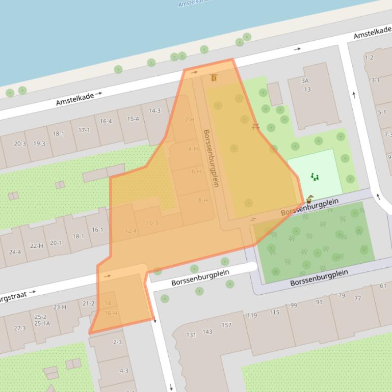 Kaart van postcodegebied 1078TZ.