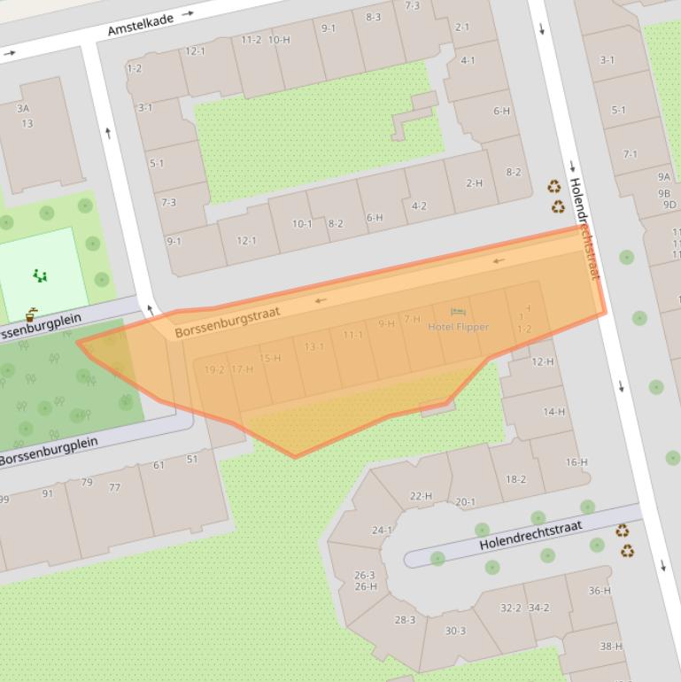 Kaart van postcodegebied 1078VA.