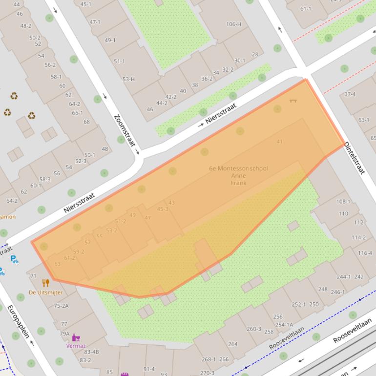 Kaart van postcodegebied 1078VJ.
