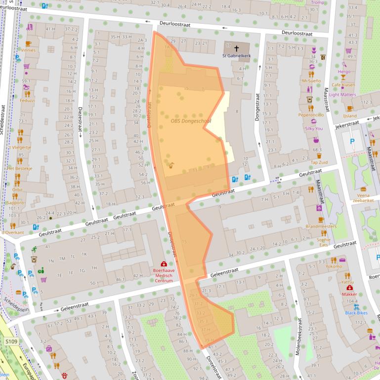 Kaart van postcodegebied 1078VN.