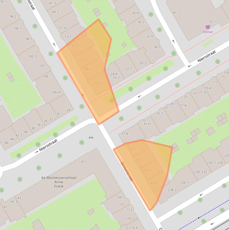 Kaart van postcodegebied 1078VR.