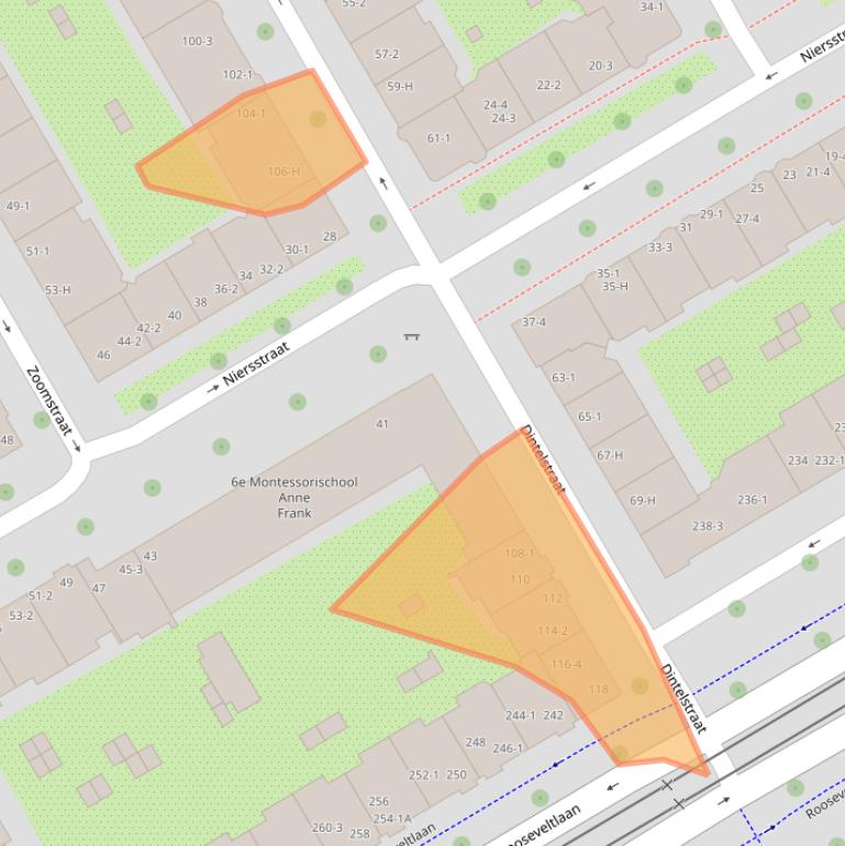 Kaart van postcodegebied 1078VZ.