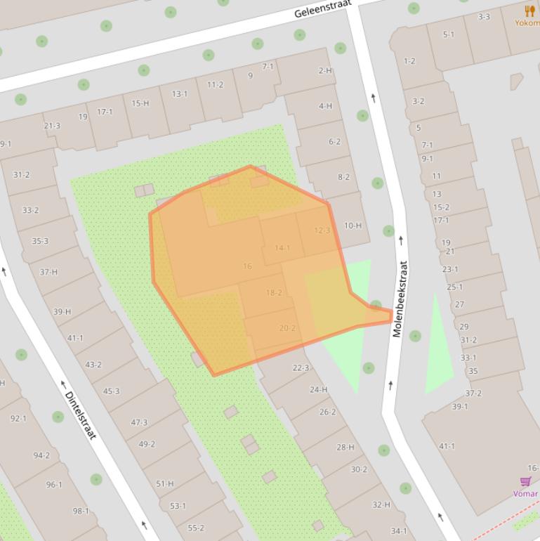 Kaart van postcodegebied 1078XD.